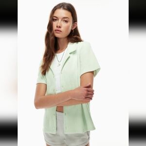 TNA ARITZIA newcastle shirt color Light Pink size XS Towel texture